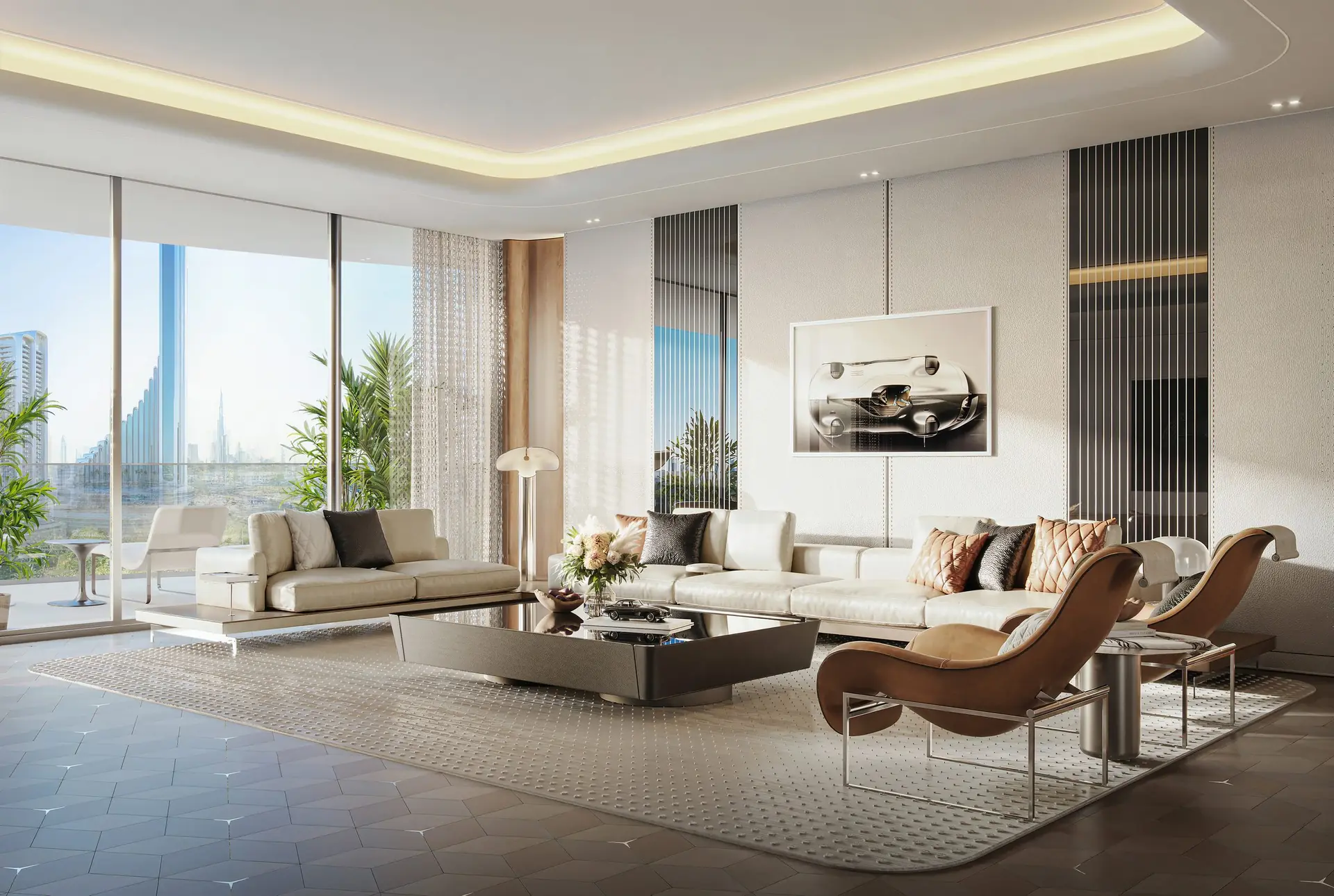 Mercedes-Benz Places by Binghatti - one bedroom living area - 1 Bedroom
